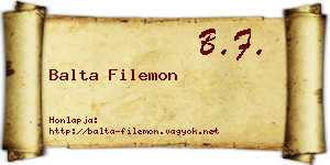Balta Filemon névjegykártya